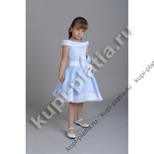 Детское Платье Полоска голубая