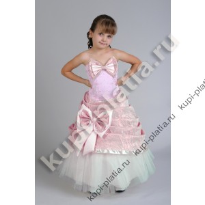 Платье для девочки Дарина 2 банта розовое
