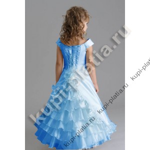 Платье 6-ка шлейф голубое