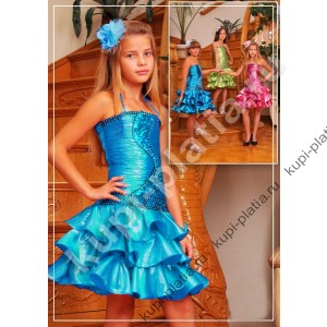 Платье для девочки Утенок диско бирюзовый 2012