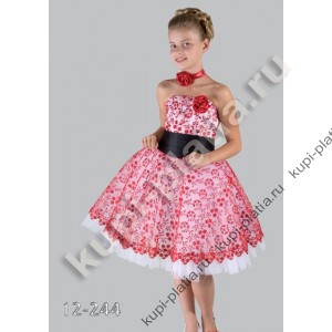 Платье для девочки Анжелика ретро красное 2012-244