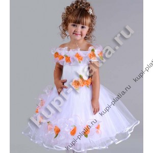 Детское Платье Анютины глазки оранж