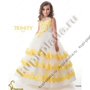 Платье для девочки Сударушка кружево молочно-желтый