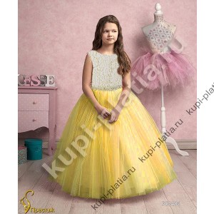 Платье для девочек Выпускница желтое