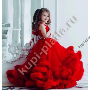 Платье для девочки красное Безе-2