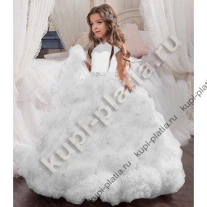 Платье для девочки бальное белое Безе