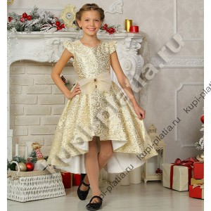Платье детское Барышня шлейф золотое