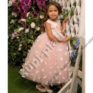 Детское Платье нарядное Бабочки Снежинка роз