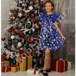 Платье детское Новогоднее Снежинки