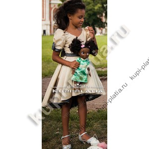 Платье для девочек Праздничное Кукла капучино