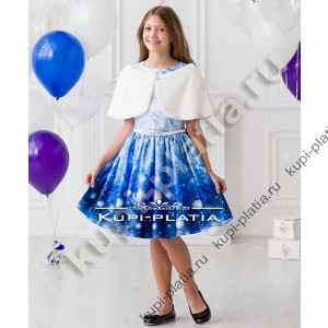 Платье для девочки Нарядное Морозко синее