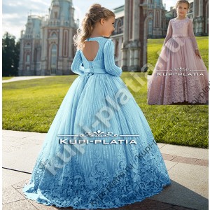 Платье для девочек голубое бальное Барышня
