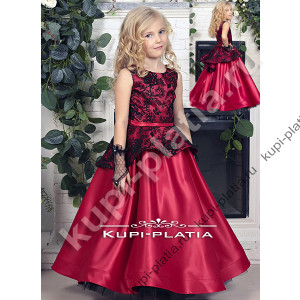 Платье красное Кармелита баска пайетки