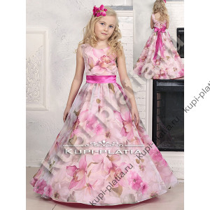 Платье для девочки на выпускной Азалия органза роз