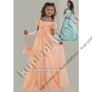 Платье для девочек на бал Ростова шифон персик